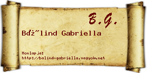 Bálind Gabriella névjegykártya
